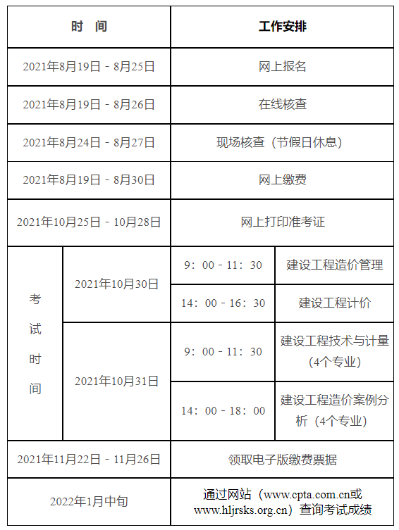 黑龙江发布2021年一级造价工程师考试考务通知.png