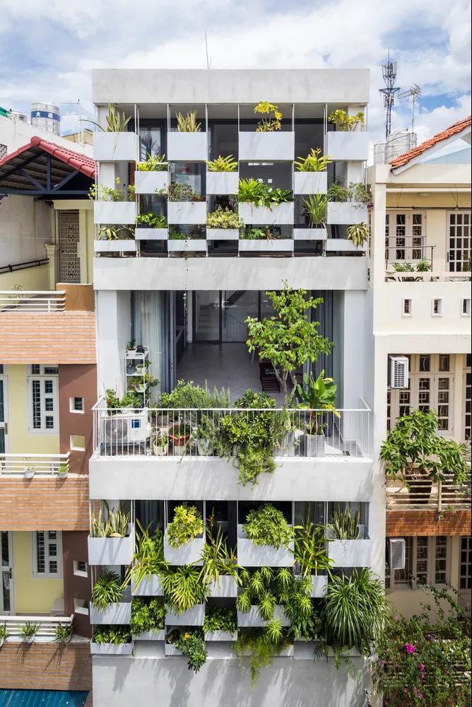 越南超窄建筑SR-1 House，用植物装点立面的元素1.jpg