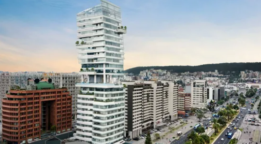 卡洛斯-萨帕塔完成24层的玻璃住宅楼，看起来被分为两半.png
