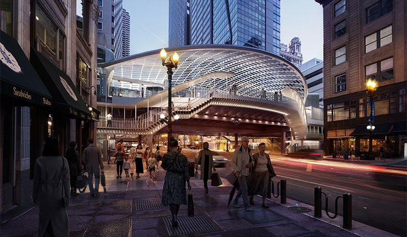 SOM改造芝加哥最老抬升式地铁站，为其加盖玻璃天篷.jpg
