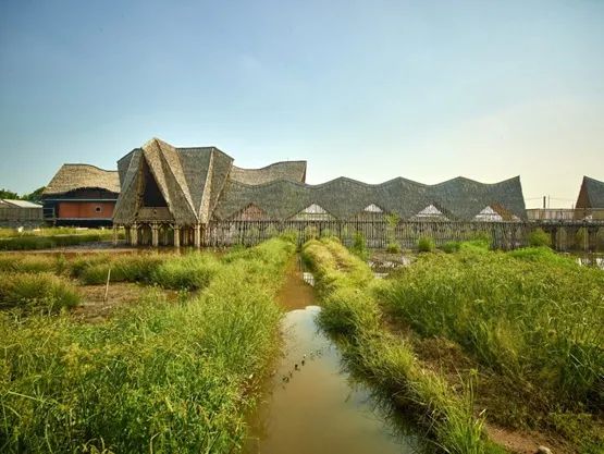 印尼建造锯齿形茅草屋顶学校，几乎不需要维护.jpg