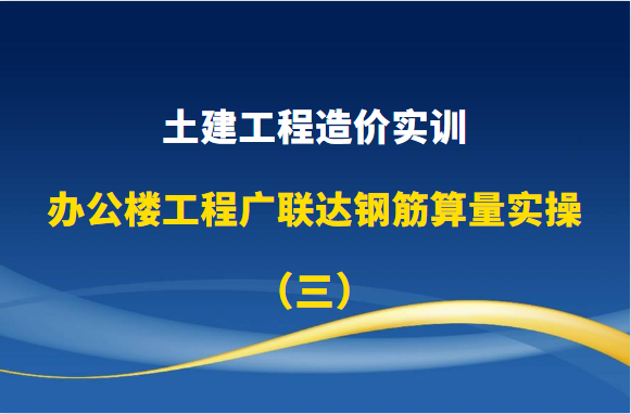 土建工程造价实训-办公楼工程广联达钢筋算量实操（三）