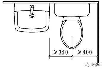 住宅卫生间卫生洁具距墙及相互间尺寸一览