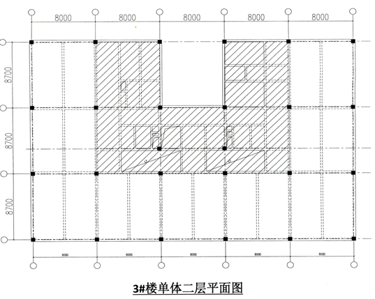 3#楼单体二层平面图