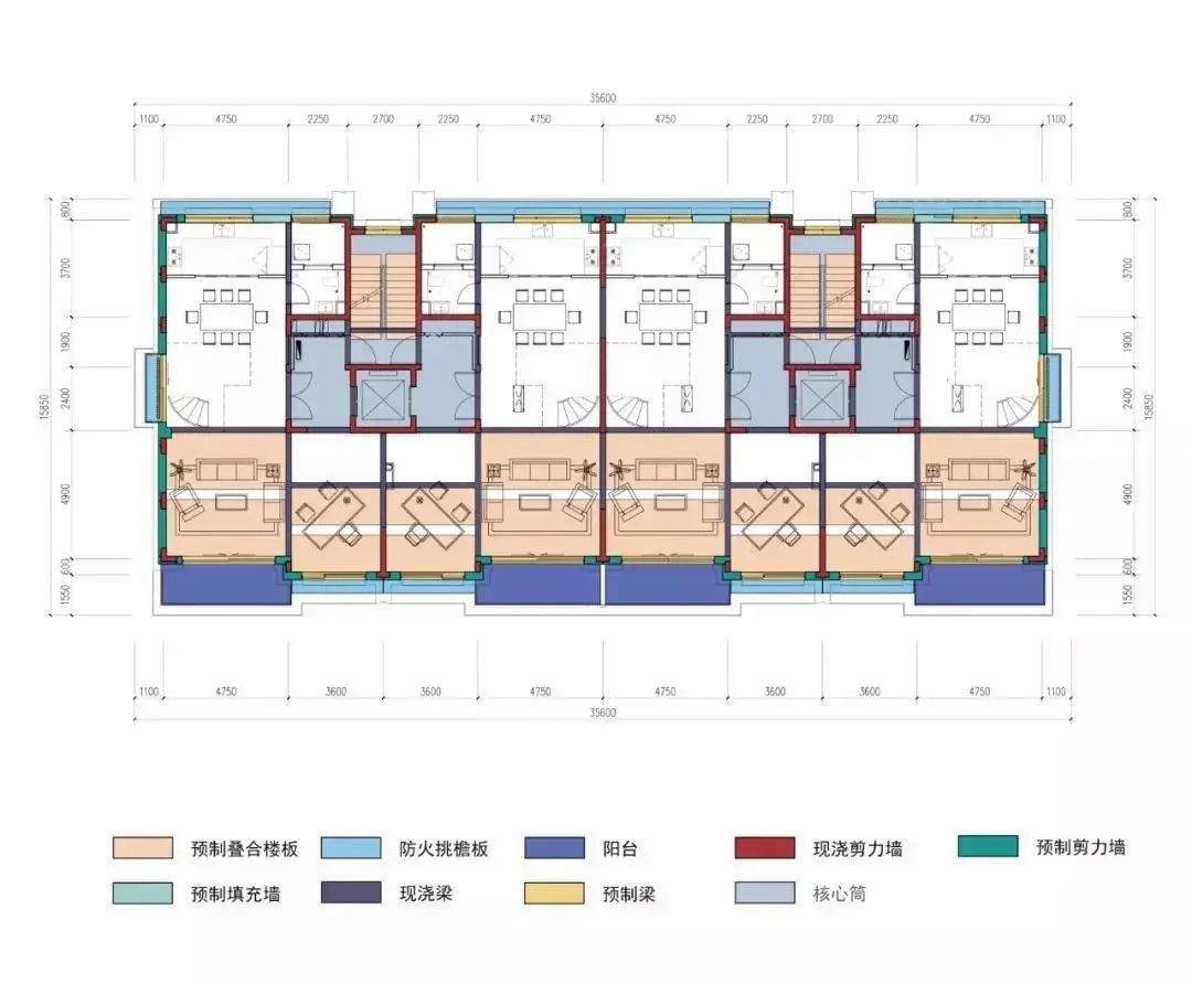 预制构件平面分布图示意