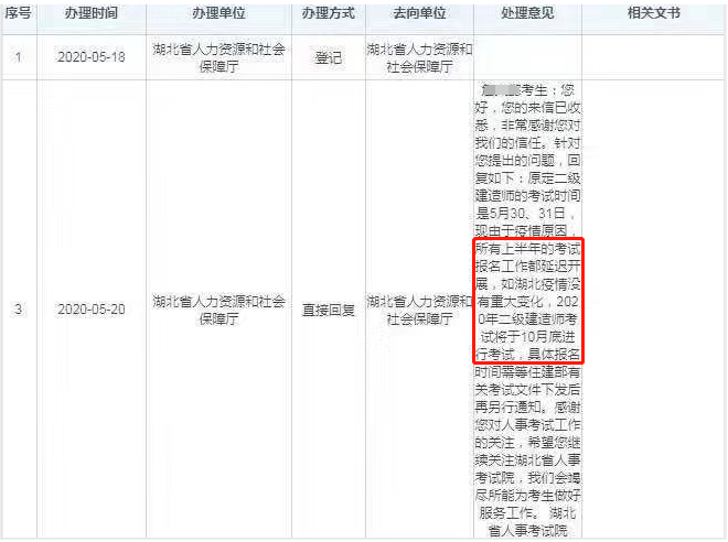 湖北省人社资源厅的一则回复