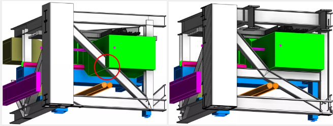 结构腹杆、桁架避让管线修改前后对比1