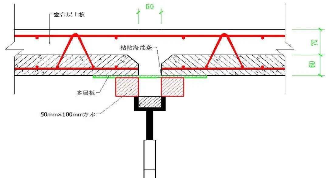 海绵条位置及叠合板底部支撑CAD 图