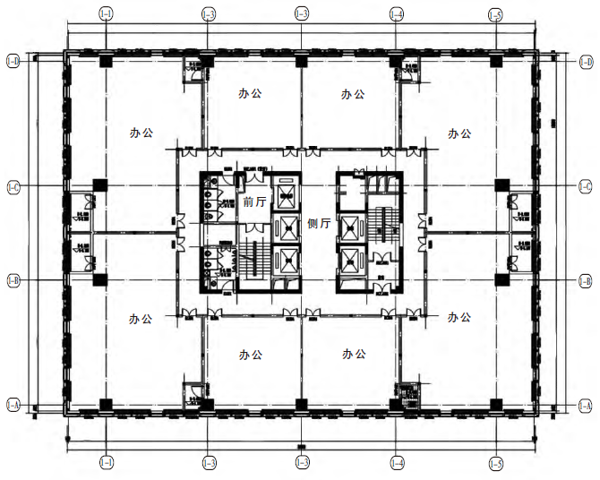 办公楼标准层平面图图片