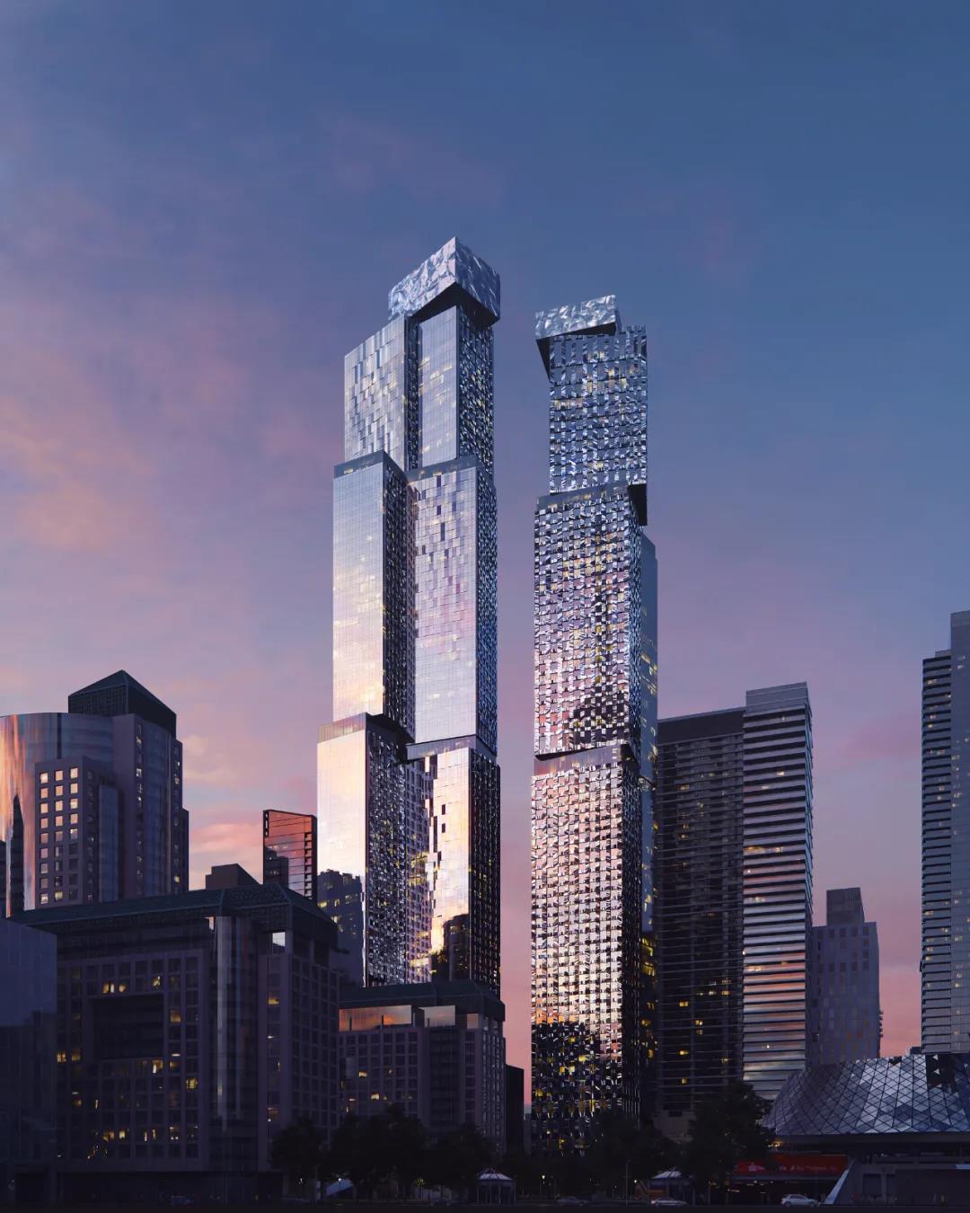 超高层建筑多伦多盖里项目大厦，能反射出天空的光线和色彩1.jpg