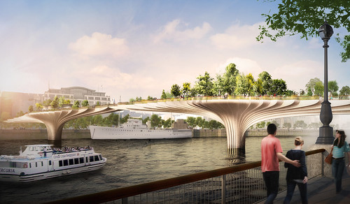英国建筑师 Thomas Heatherwick 之伦敦泰晤士河上花园桥 Garden Bridge