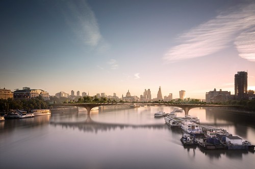 英国建筑师 Thomas Heatherwick 之伦敦泰晤士河上花园桥 Garden Bridge
