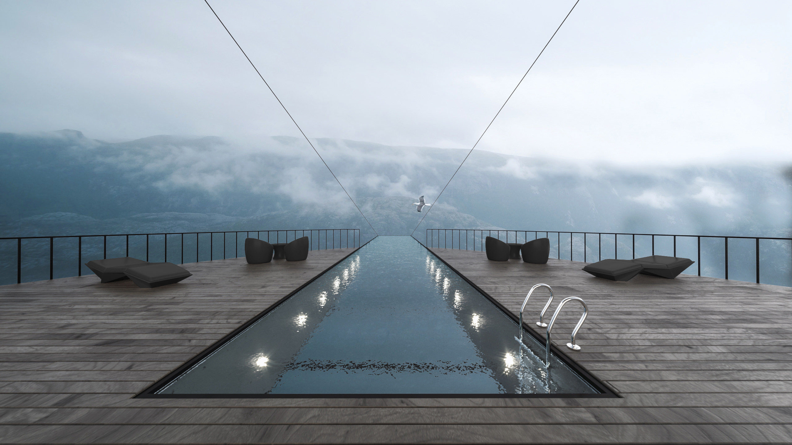 好想去打卡悬挑在挪威峡湾上的游泳池和悬崖边的精品酒