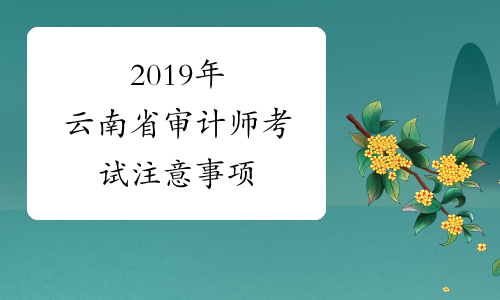 2019年云南省审计师考试注意事项