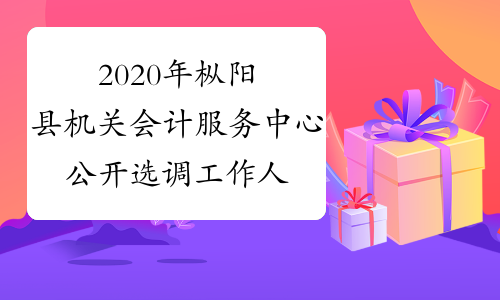 2020年枞阳县机关会计服务中心公开选调工作人员5名