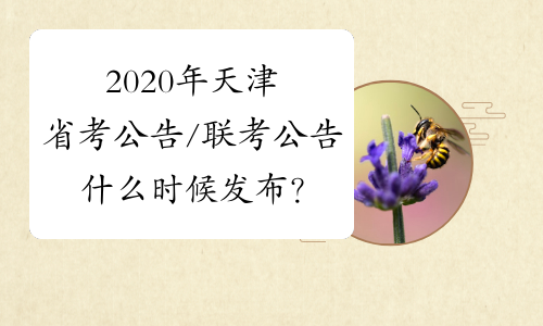 2020年天津省考公告/联考公告什么时候发布？