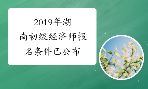 2019年湖南初级经济师报名条件已公布