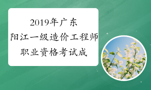 2019年广东阳江一级造价工程师职业资格考试成绩合格人员