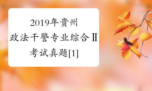 2019年贵州政法干警专业综合Ⅱ考试真题[1]