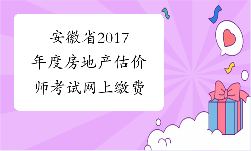 安徽省2017年度房地产估价师考试网上缴费