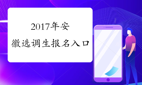 2017年安徽选调生报名入口