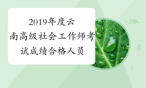 2019年度云南高级社会工作师考试成绩合格人员发布