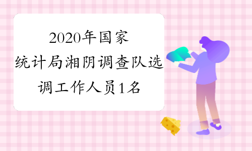 2020年国家统计局湘阴调查队选调工作人员1名