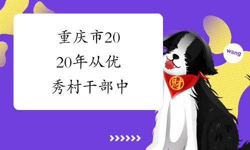 重庆市2020年从优秀村干部中&amp;#8203;考试录用公务员公告