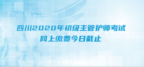 四川2020年初级主管护师考试网上缴费今日截止.png