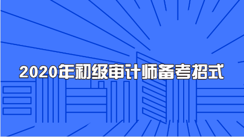 2020年初级审计师备考招式.png