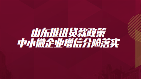 山东推进贷款政策 中小微企业增信分险落实.png