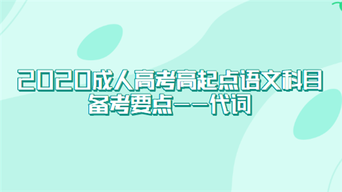 2020成人高考高起点语文科目备考要点——代词.png