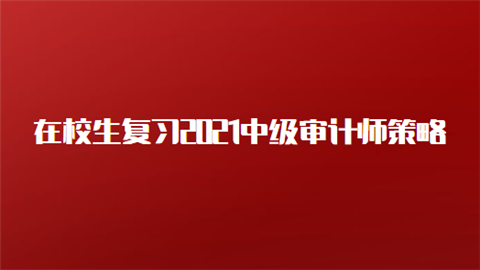 在校生复习2021中级审计师策略.png