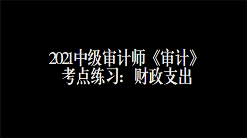 2021中级审计师《审计》考点练习：财政支出.png