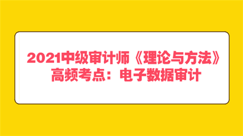 2021中级审计师《理论与方法》高频考点：电子数据审计.png