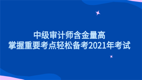 中级审计师含金量高 掌握重要考点轻松备考2021年考试.png