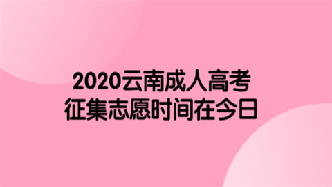 2020云南成人高考征集志愿时间在今日.png