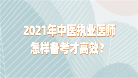 2021年中医执业医师怎样备考才高效.png